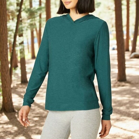 Beyond Yoga Featherlight Spacedye Day Night Hoodie in Deep Sea Heather XL - Picture 1 of 7